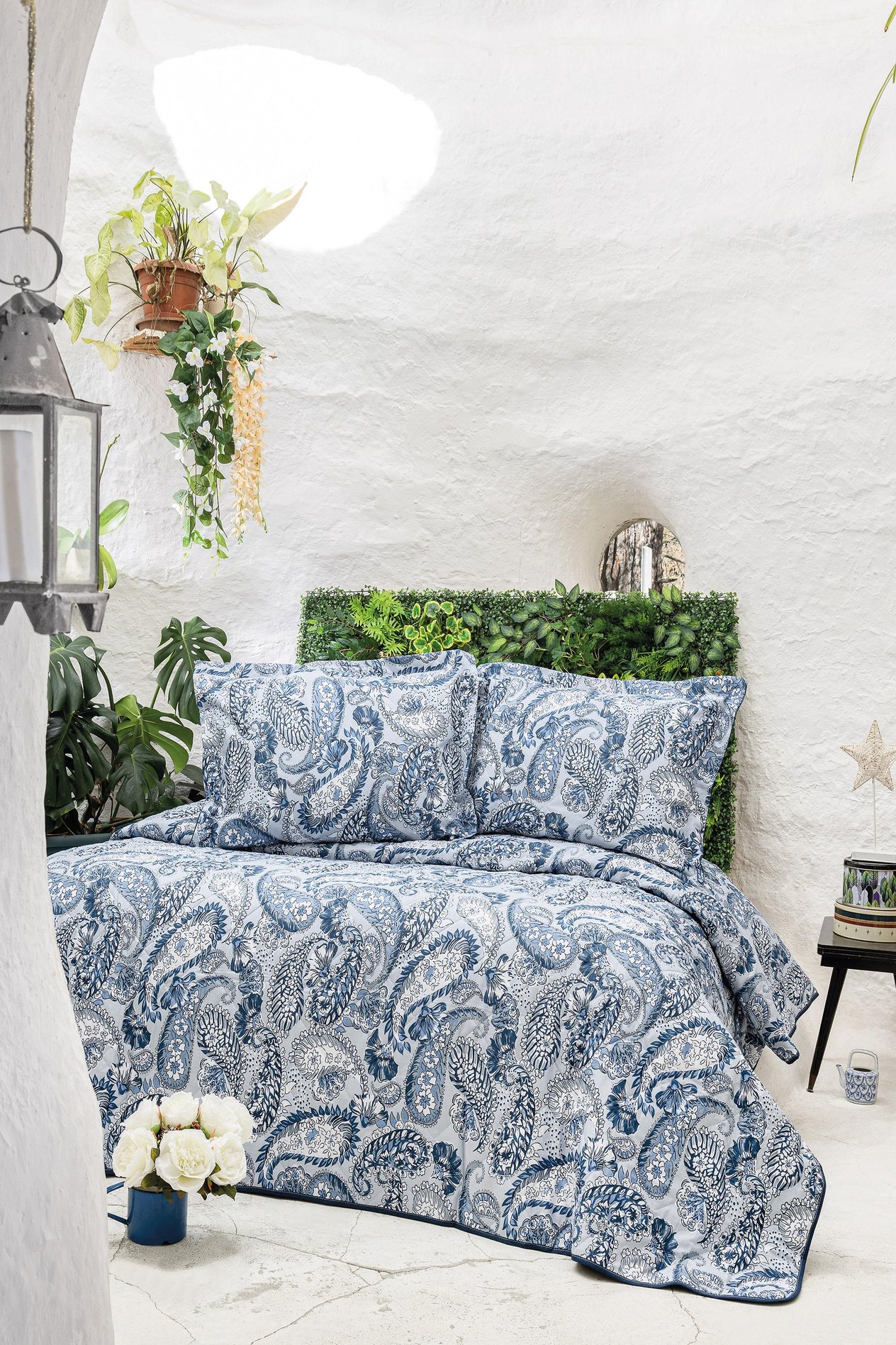 Carol Denim Yatak Örtüsü