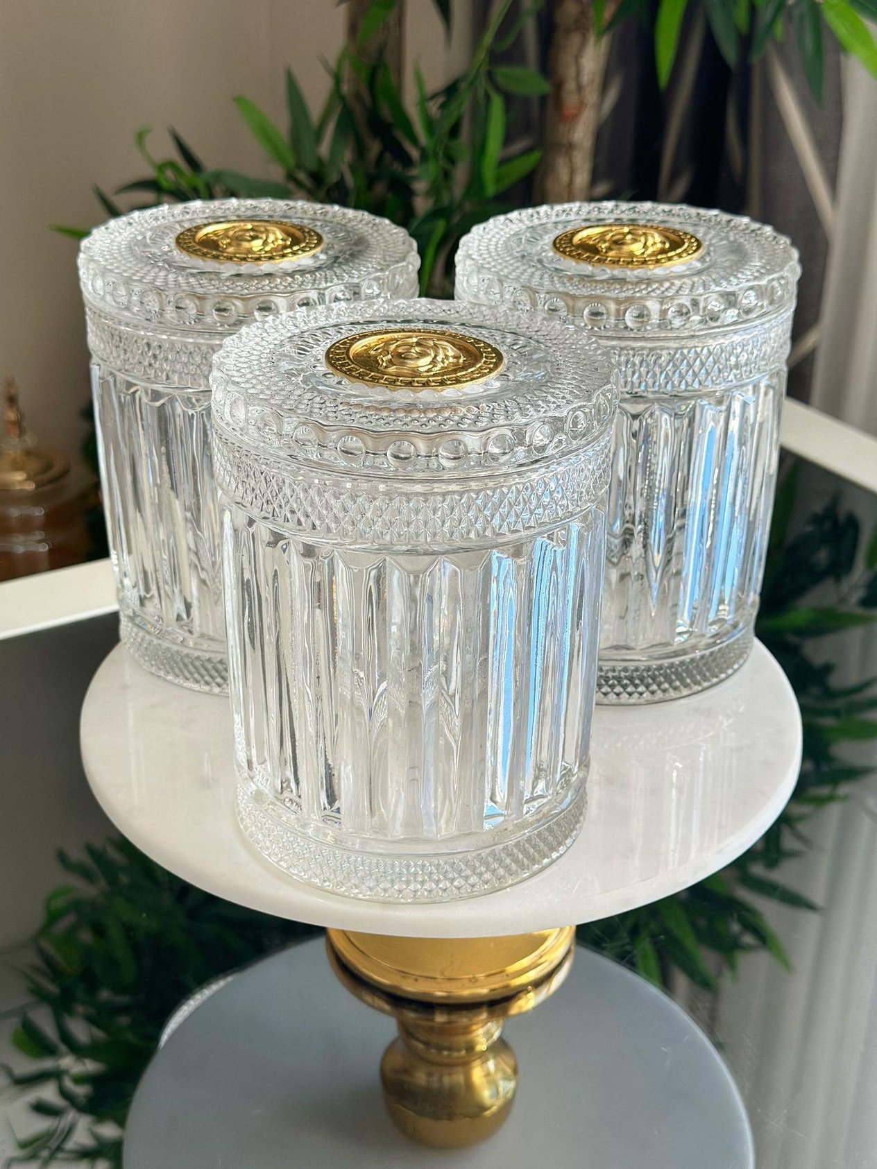 3 Lü Versac Kristal Kavanoz Set