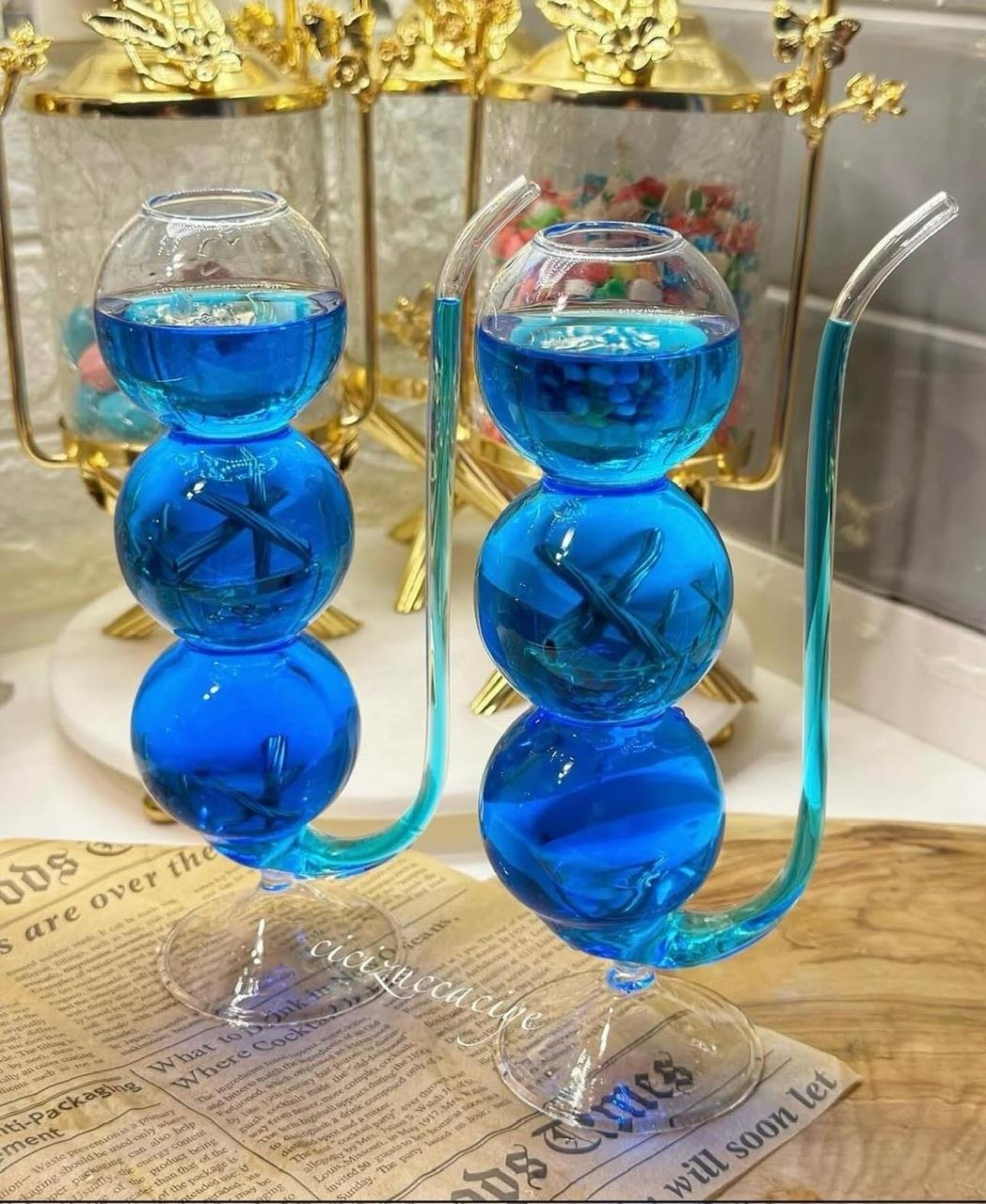 4 Lü Pipetli Cam Bardak 