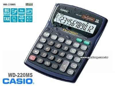 Casio WD-220MS-BU Hesap Makinası