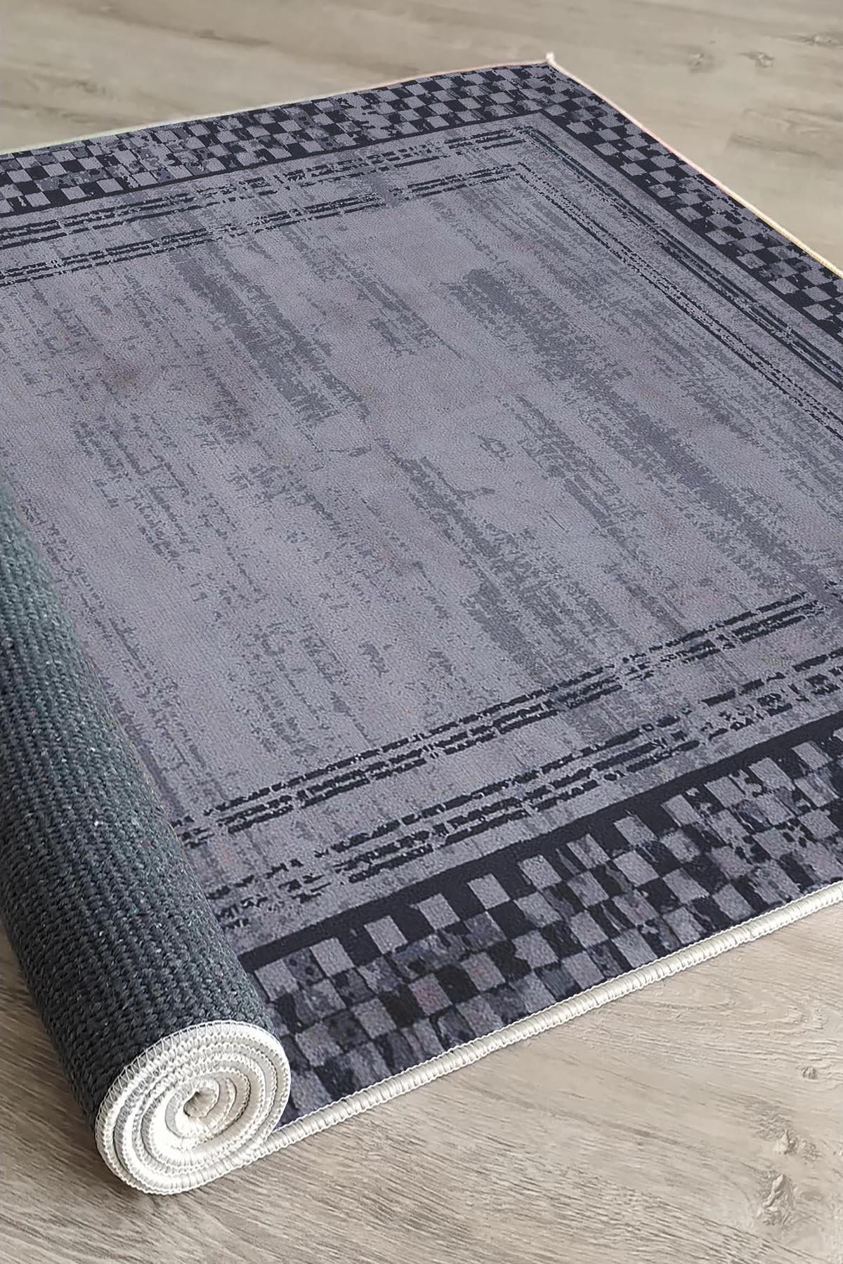Dekoratif Pamuklu Dokuma Taban Bordür Desenli İnce Modern Yıkanabilir Makine Dokuması Trend Oda Halısı