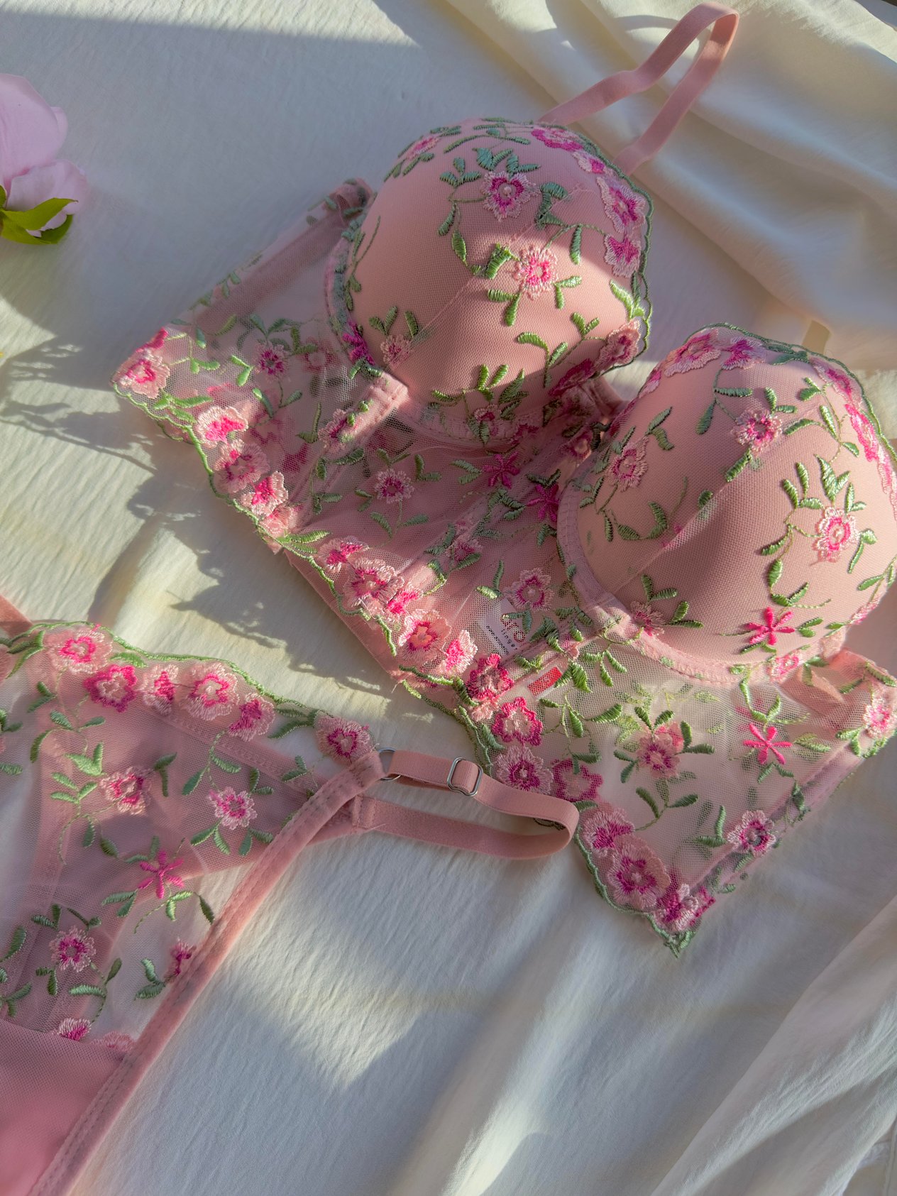 Heleni Pink Push-Up Bralet Takım