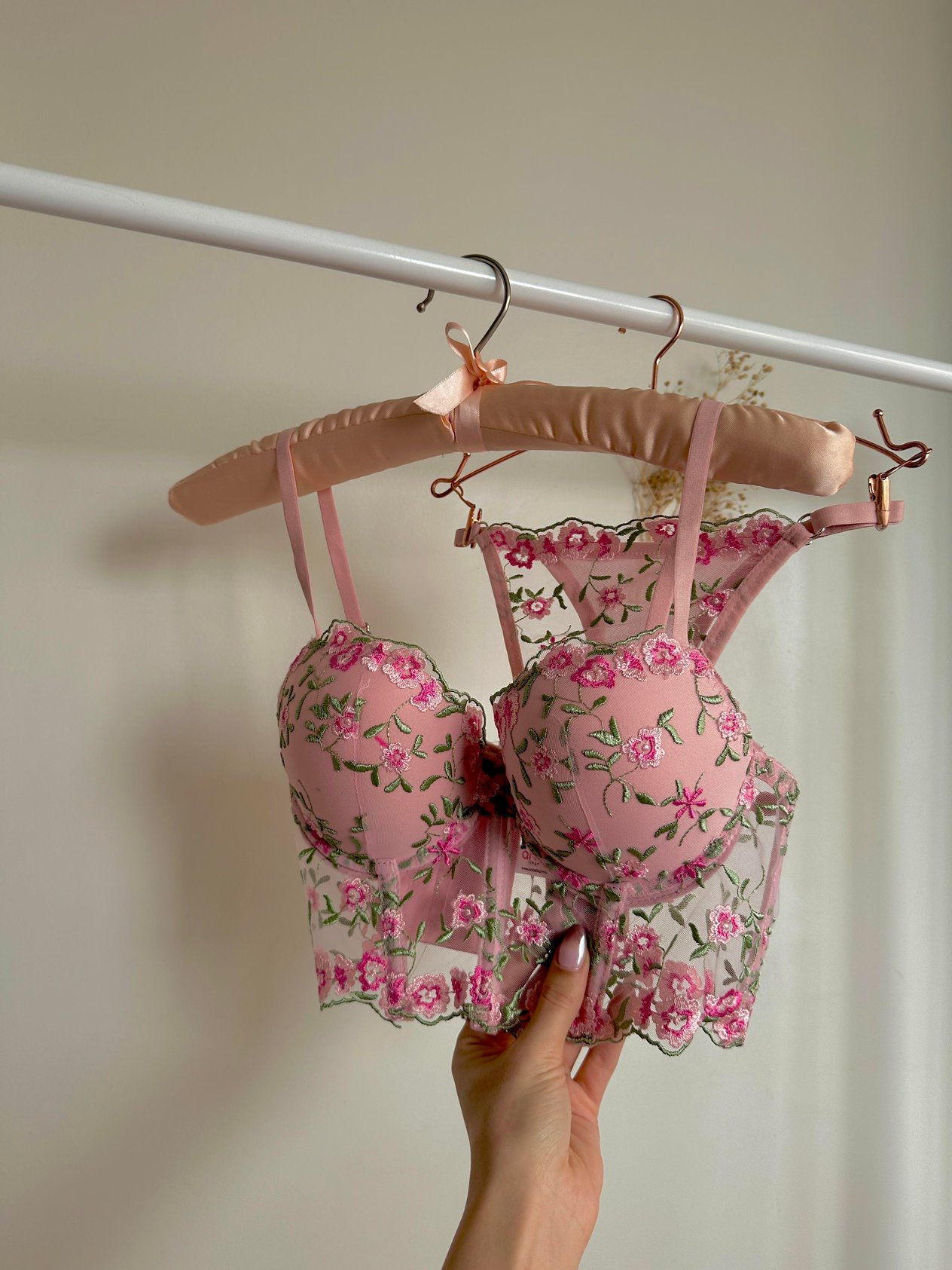 Heleni Pink Push-Up Bralet Takım