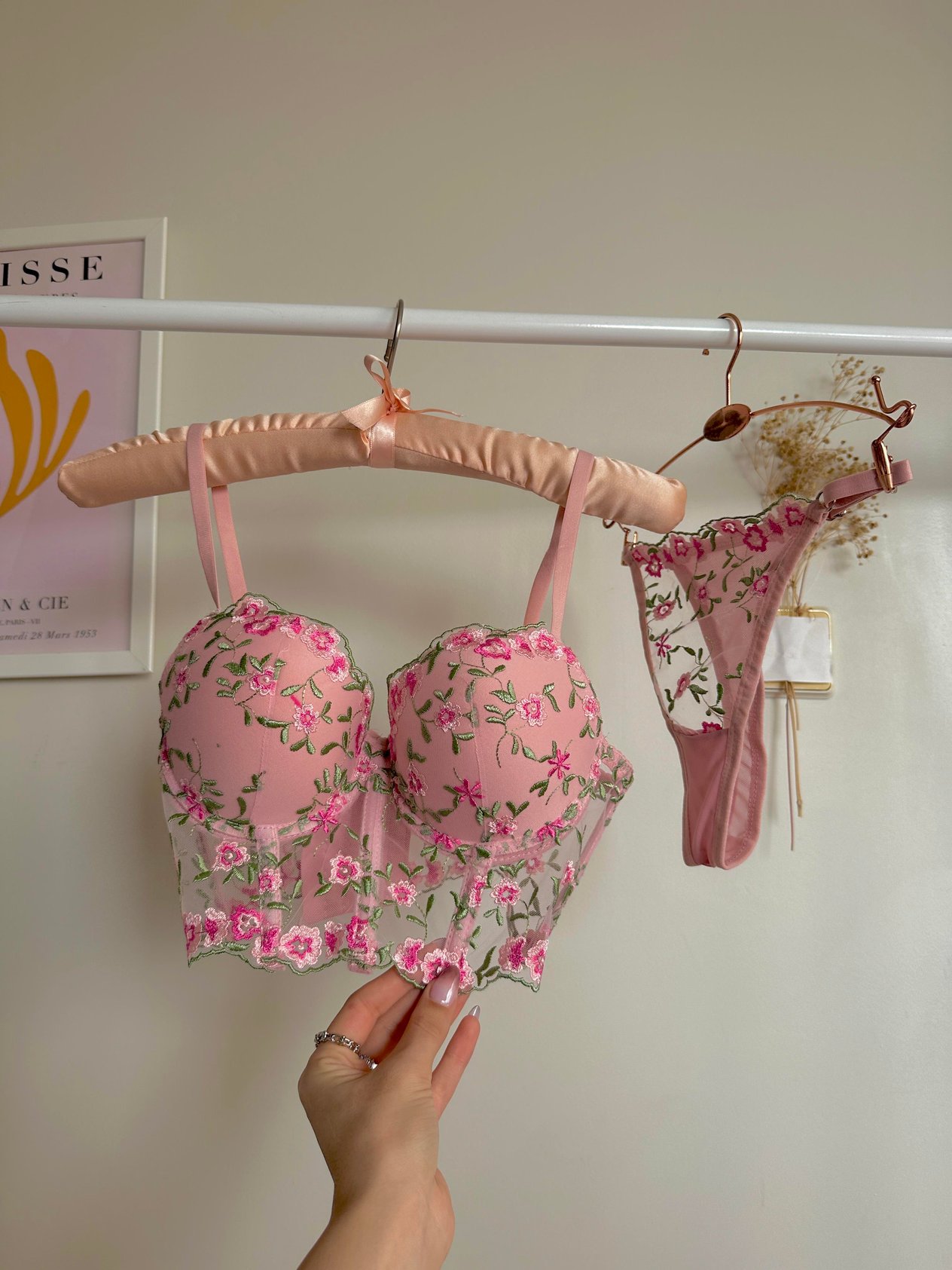 Heleni Pink Push-Up Bralet Takım