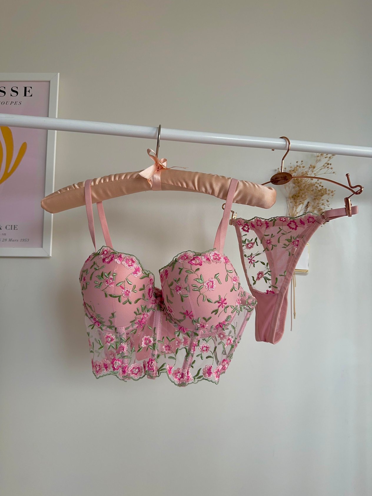Heleni Pink Push-Up Bralet Takım