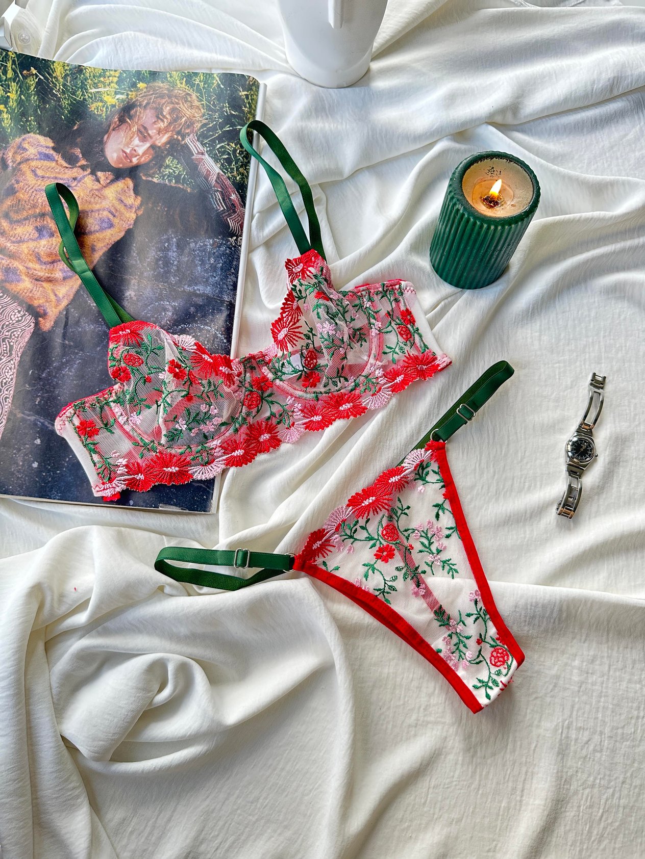 Leona Red Bra Set