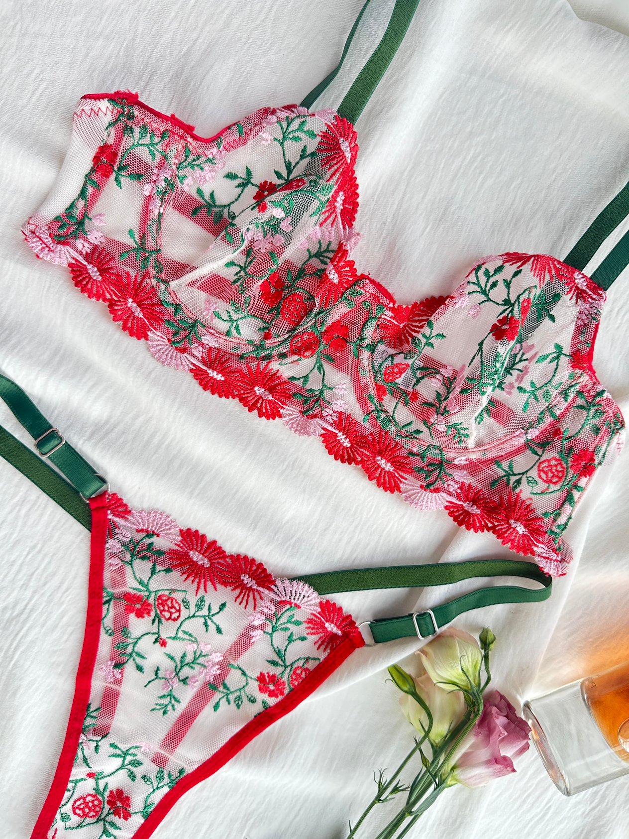 Leona Red Bra Set