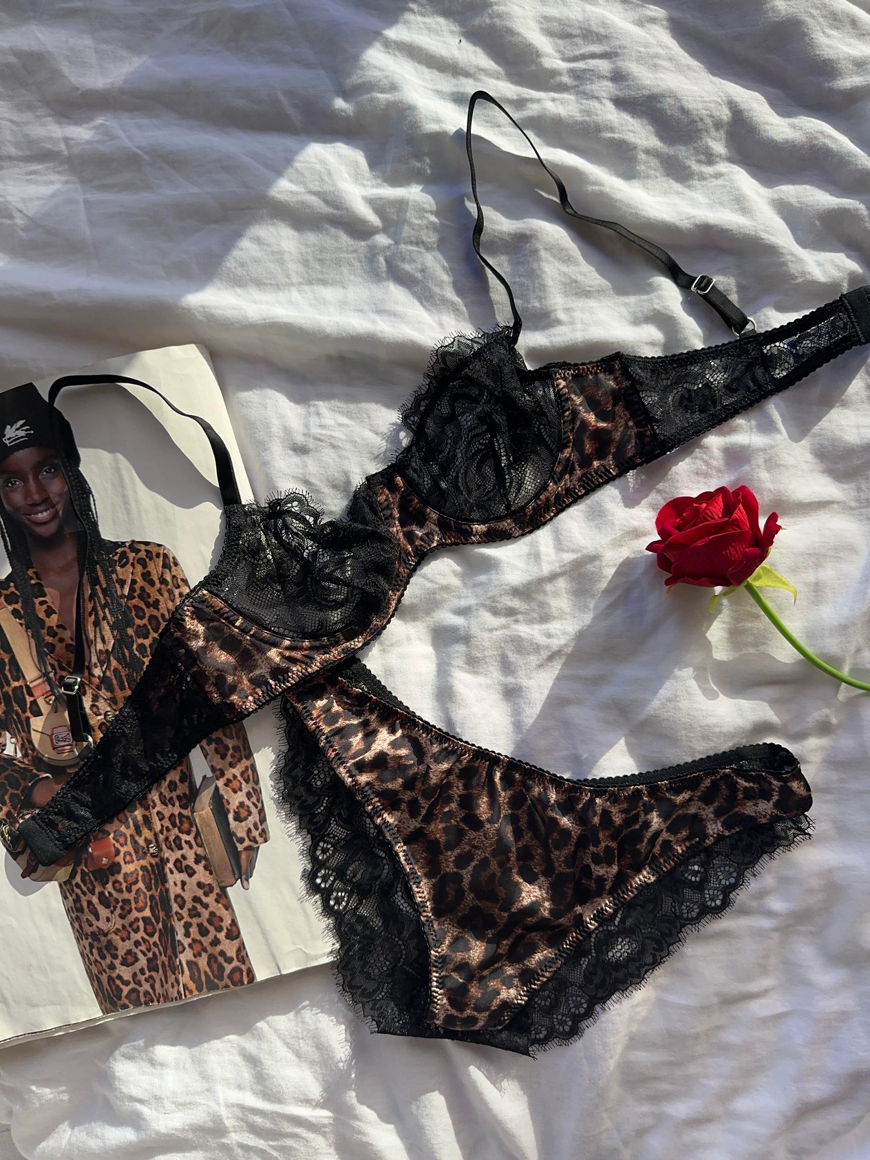 Leopar Desenli Bralet Set