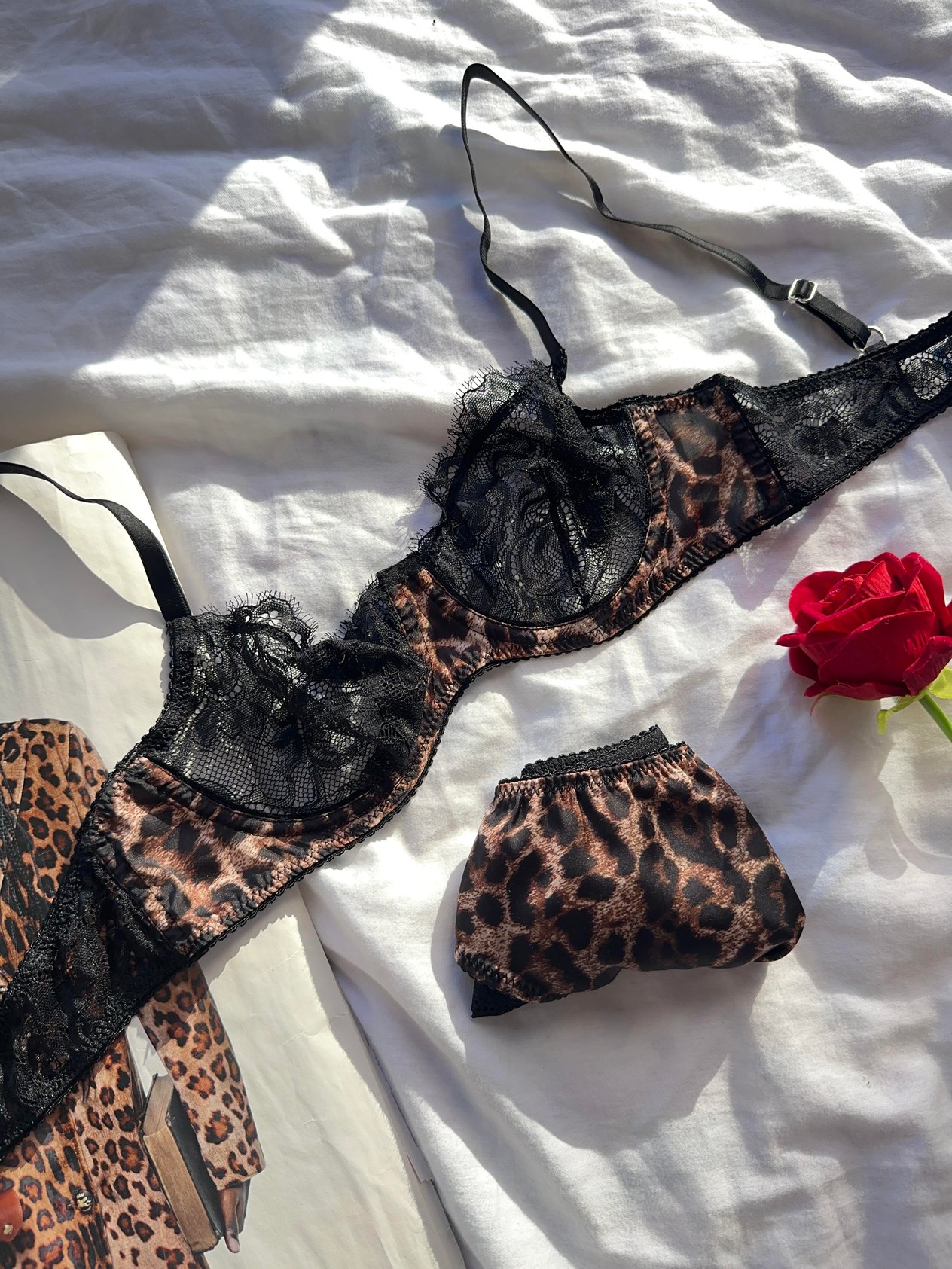 Leopar Desenli Bralet Set