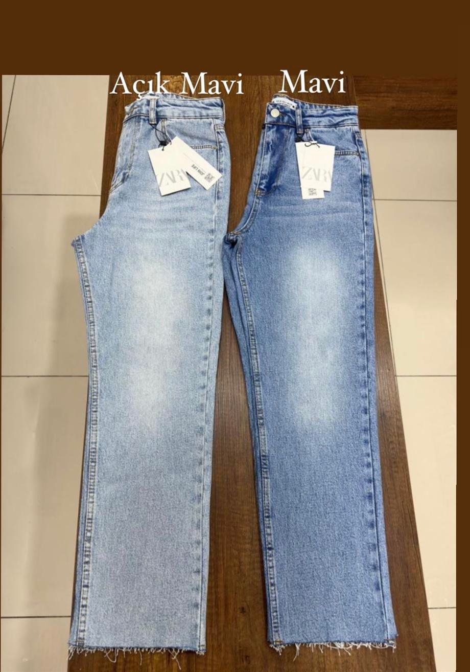 Zr Marka Kesik Paça Jean-Açık Mavi