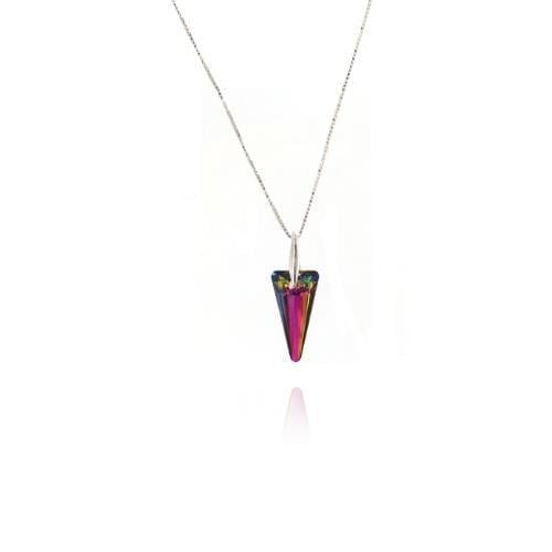 Renkli Swarovski Üçgen Kolye