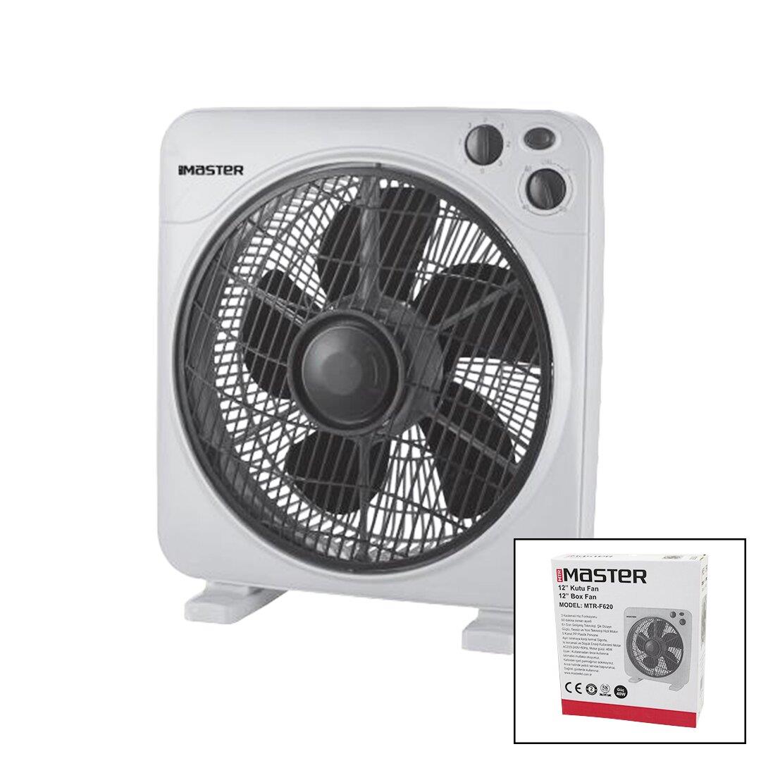 12 İNÇ  KUTU FAN  VANTİLATÖR  3 KADEME HIZ   5 PLASTİK KANAT  40W   60DK.ZAMAN AYARLI  MTR-F620 (4767)