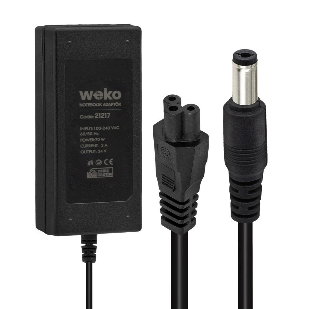 24 VOLT - 3 AMPER - 70 WATT 5.5*2.5 UÇLU YERLİ ÜRETİM NOTEBOOK ADAPTÖR (4767)