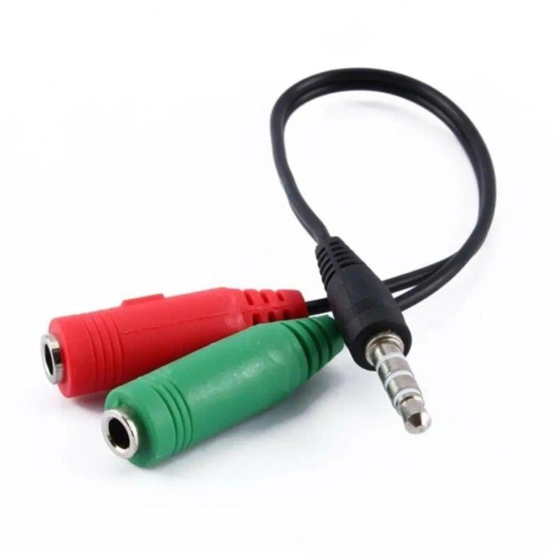3.5 MM STEREO ERKEK KULAKLIK 3 ÇİZGİLİ + 2 X STEREO DİŞİ MİKROFON HOPARLÖR ÇOKLAYICI KABLO (4767)
