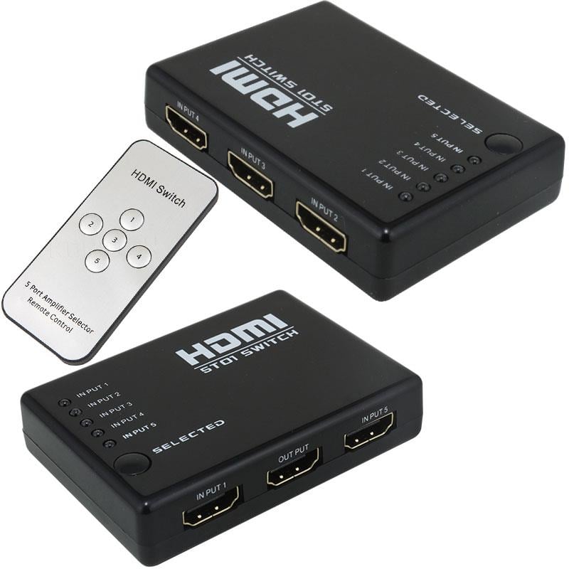 5 GİRİŞ 1 ÇIKIŞ HDMI SWITCHER TOPLAYICI KUMANDALI ADAPTÖRSÜZ (4767)