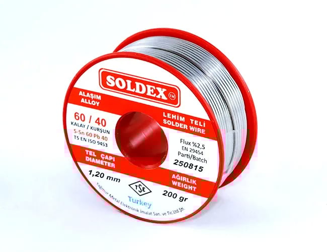 60-40 Lehim Teli 200 Gr 0,75 Mm - Sn:60 / Pb:40