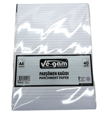 A4 40 PARÇA  ÇİZGİLİ PARŞÖMEN KAĞIDI (4767)