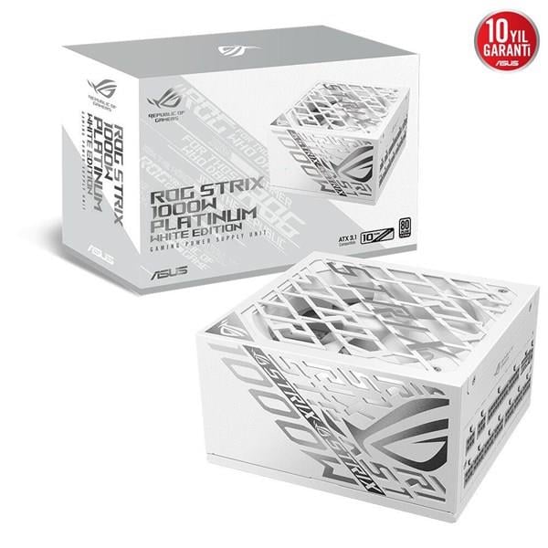 ASUS 1000W 80+ PLATINUM ROG STRIX 1000P WHITE PCIE 5.0 TAM MODÜLER POWER SUPPLY BEYAZ