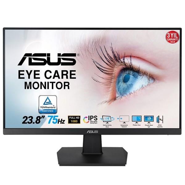 ASUS 23.8" IPS VA24EHE 75Hz HDMI EV Ofis Tipi Monitör (1920 X 1080)