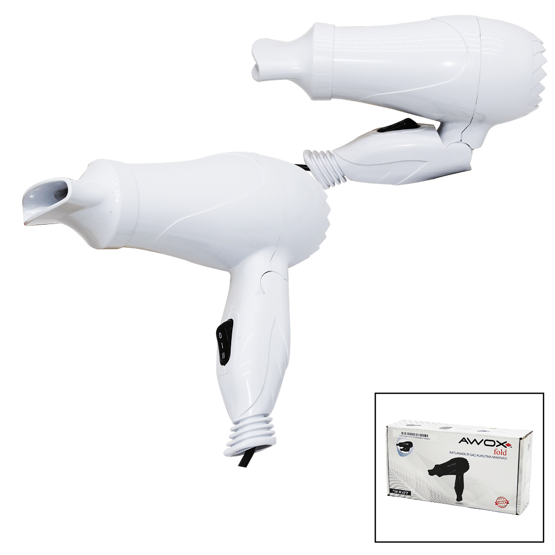 AWOX FOLD SAÇ KURUTMA - FÖN MAKİNESİ SEYAHAT TİPİ 750W (4767)