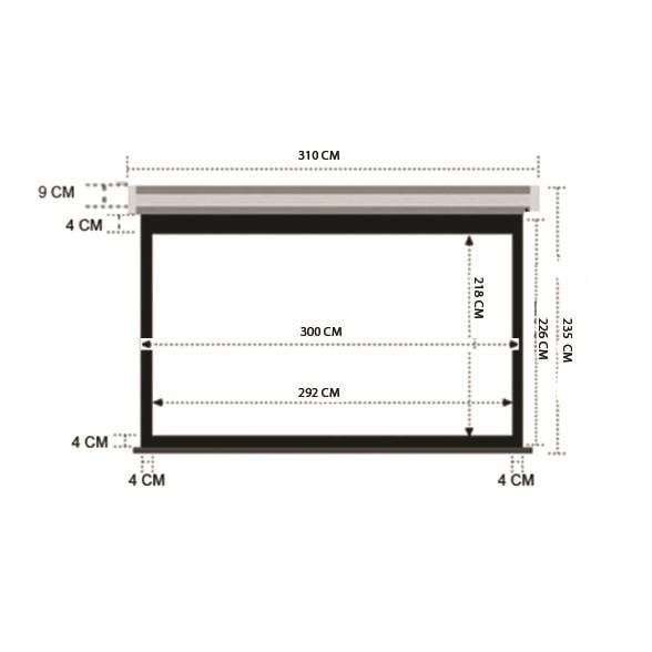 Codegen FAX-30 300x225 cm Storlu Manuel Fiber Glass Projeksiyon Perdesi (Arkası Siyah Fonlu)