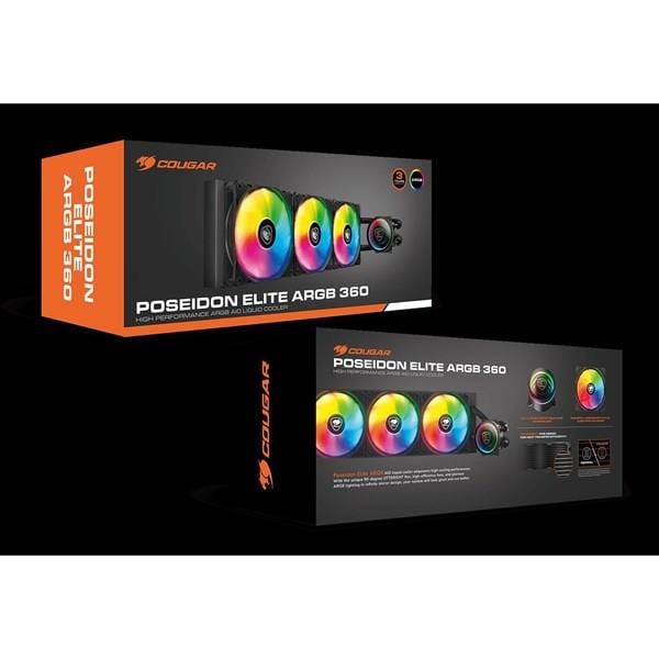 COUGAR 360mm POSEIDON ELITE 	CGR-PSDELRGB-B-360 ARGB AM5-1700P SIVI SOĞUTMALI İŞLEMCİ FANI