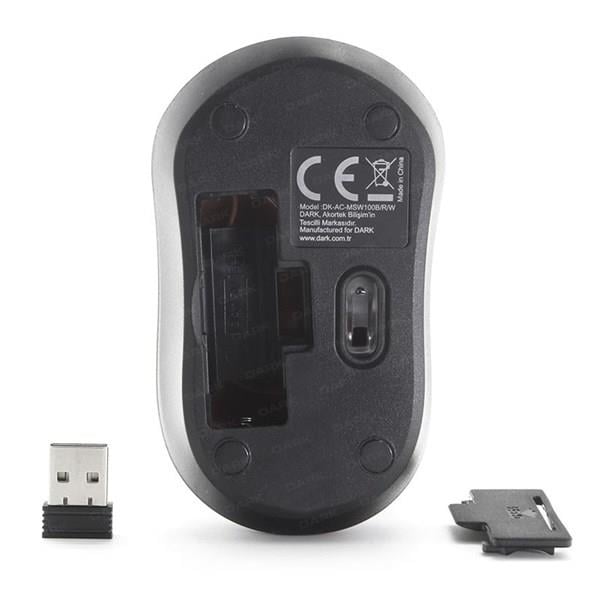 DARK DK-AC-MSW100B Nano Alıcılı Kablosuz 2.4Ghz Siyah-Mavi Mouse