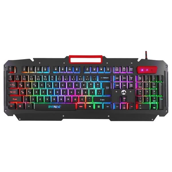 EVEREST KB-R800 METAFOR USB Gökkuşağı Aydınlatmalı Q Metal Yüzey Gaming Oyuncu Klavyesi