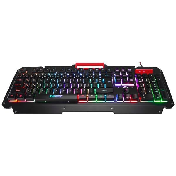 EVEREST KB-R800 METAFOR USB Gökkuşağı Aydınlatmalı Q Metal Yüzey Gaming Oyuncu Klavyesi