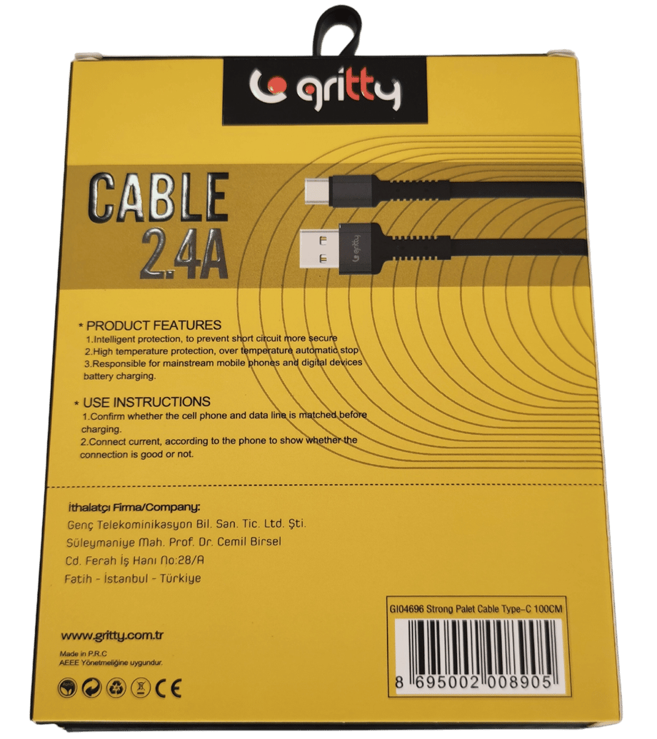 GRİTTY DELUXE TYPE-C KABLO 2.4A