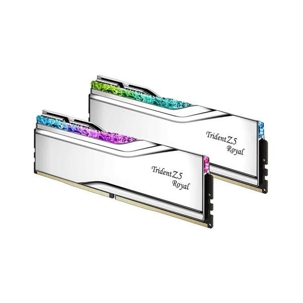 GSKILL 32GB (2X 16GB) DDR5 6400MHZ CL30 RGB DUAL KIT PC RAM TRIDENT Z5 ROYAL SILVER F5-6400J3039G16GX2-TR5S