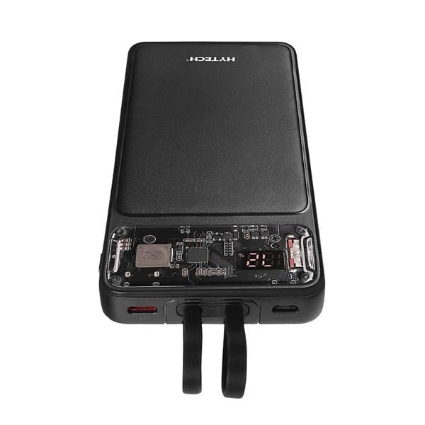 HYTECH H120 10000mAh HSC22.5W PD20W+QC3.0 18W Siyah LCD Şeffaf Taşınabilir Pil Şarj Cihazı Powerbank