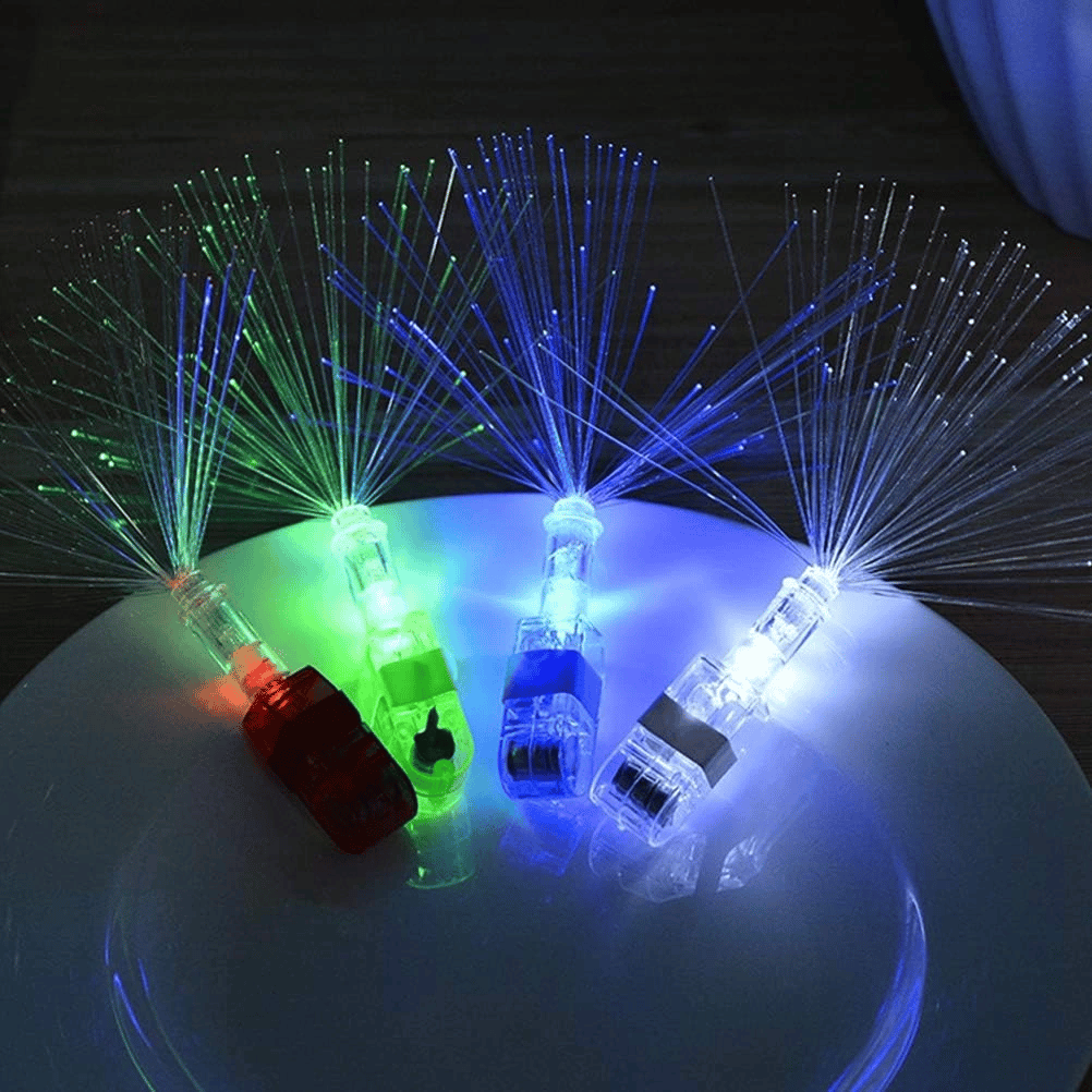 Led Işıklı Renkli Püsküllü Parmak Işığı 4 Renk 4 Adet