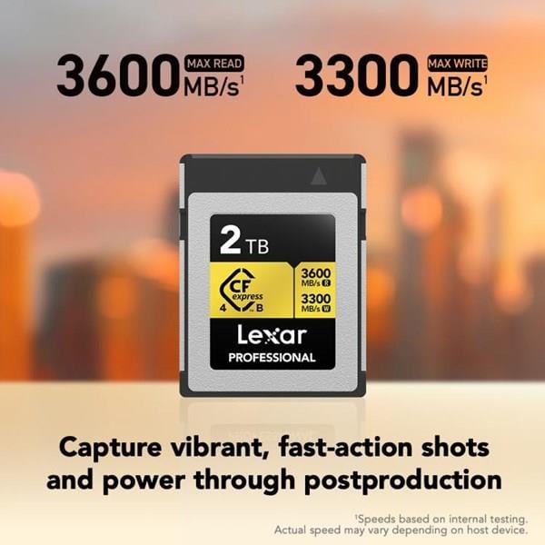 LEXAR 2TB PROFESSIONAL GOLD LCXEXP4002T- RNENG CFEXPRESS 4.0 TYPE-B KART
