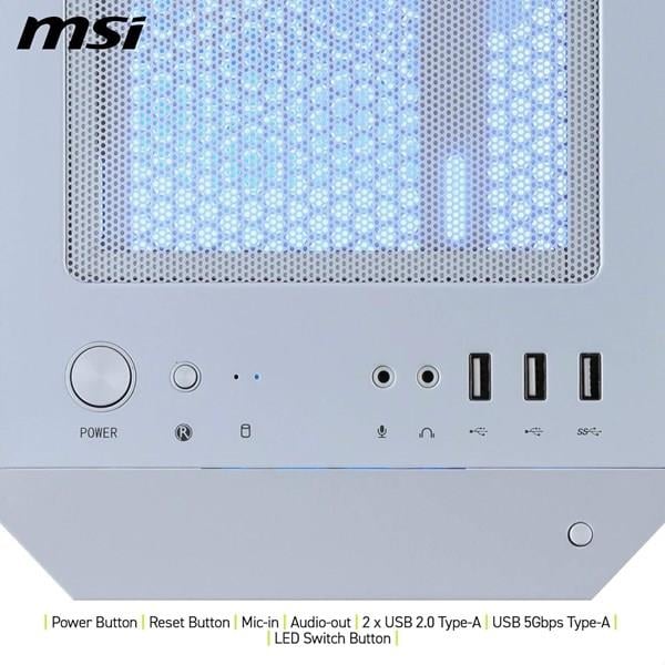 MSI MAG FORCE M100R WHITE GAMING MICRO-TOWER PC KASASI BEYAZ