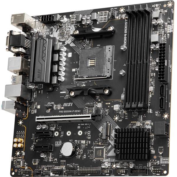 MSI PRO B550M-P GEN3 DDR4 HDMI DVI PCIe 16X v5.0 AM4 mATX
