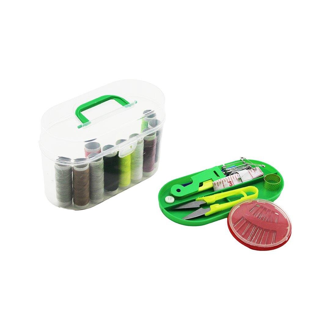 PLASTİK ÇANTALI İĞNE - İPLİK SET 10-İPLİK- 12-DİKİŞ-10-Ç.İĞNE- MEZURA- MAKAS- İĞNE GEÇİRME- 4-ÇITÇIT- 4-DÜĞME- YÜZÜK (4767)