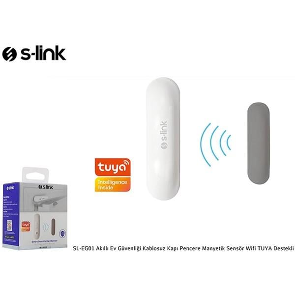 S-Link Swapp SL-EG01 Akıllı Ev Güvenliği Kablosuz Kapı Pencere Manyetik Sensör Wifi TUYA Destekli