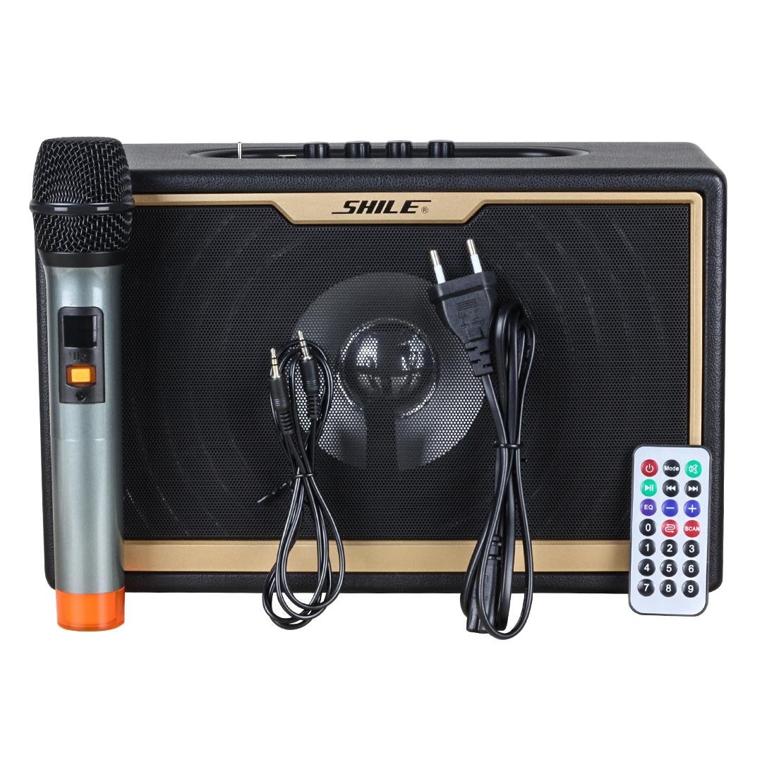 SD-1 EL MİKROFONLU KUMANDALI USB+SD+BT SEYYAR PORTATİF ANFİ (4767)