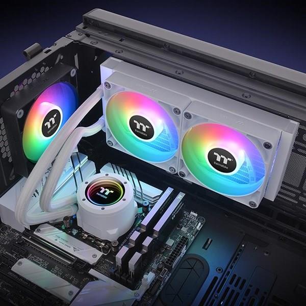 THERMALTAKE 240MM TH240 v2 CL-W364-PL12SW-A ARGB AM5-1851P SIVI SOĞUTMALI İŞLEMCİ FANI BEYAZ