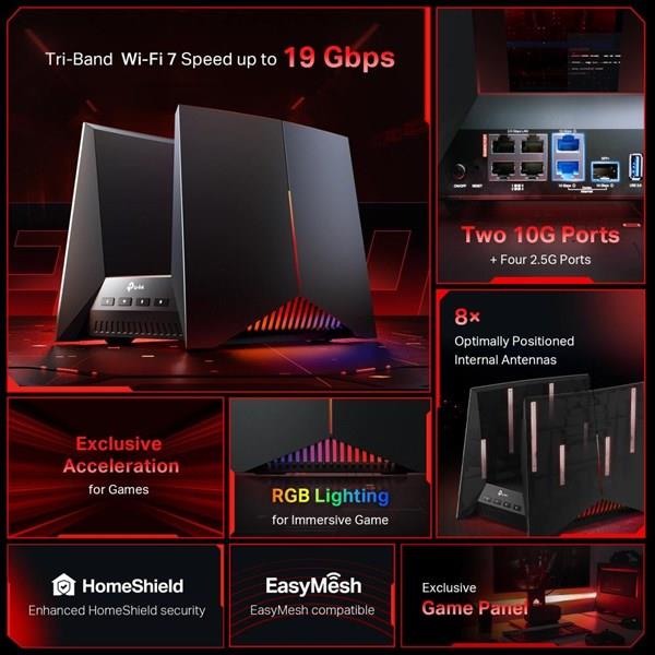TP-LINK ARCHER GE800 BE19000 WIFI7 GAMING ROUTER