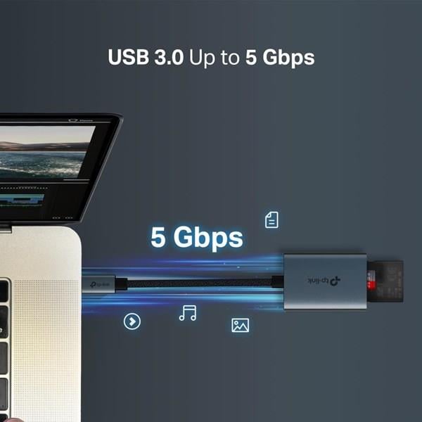 TP-LINK UA430C USB Type-C'den SD ve microSD 3.0 Kart Okuyucu