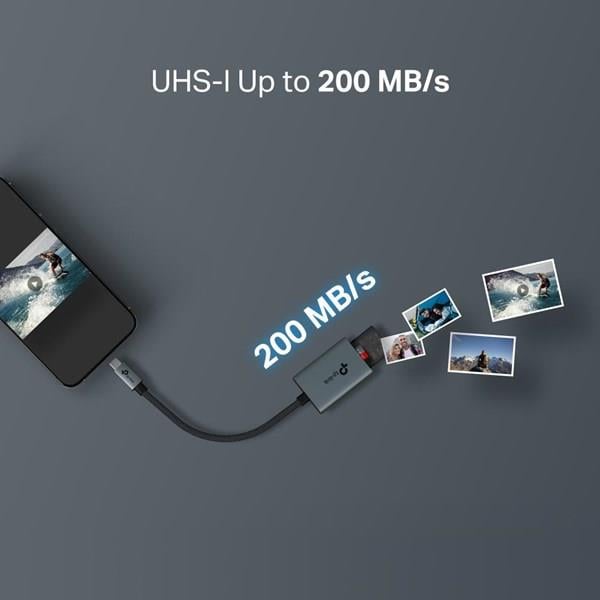 TP-LINK UA430C USB Type-C'den SD ve microSD 3.0 Kart Okuyucu