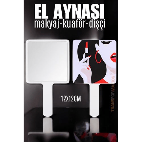 Turk El Aynası Makyaj Aynası Kuaför Dişçi Güzellik Merkezi Aynası BEYAZ