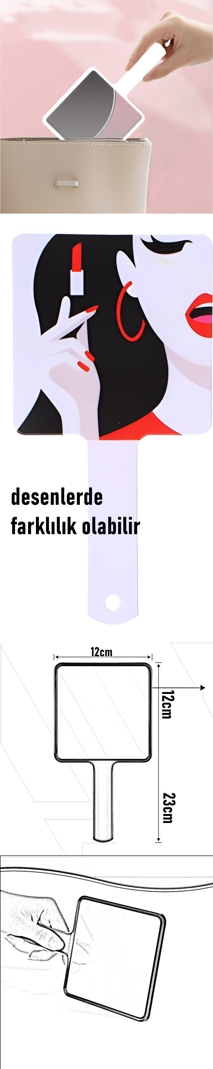 Turk El Aynası Makyaj Aynası Kuaför Dişçi Güzellik Merkezi Aynası BEYAZ