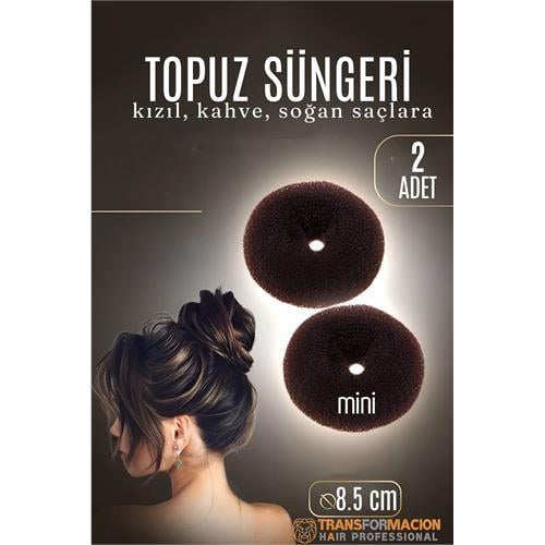 Turk KAHVE Mini Saç Topuz Süngeri  2 ADET 8.5 CM Çap 3.5 cm Kalınlık