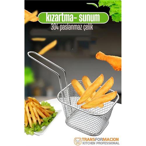 Turk Patates Kızartma Süzgeci - Sunum Süzgeci 304 Paslanmaz Çelik