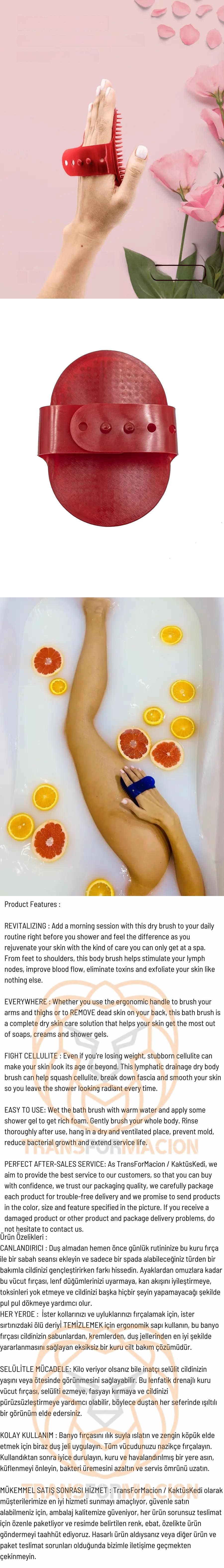 Turk Silikon Banyo Fırçası Masajlı