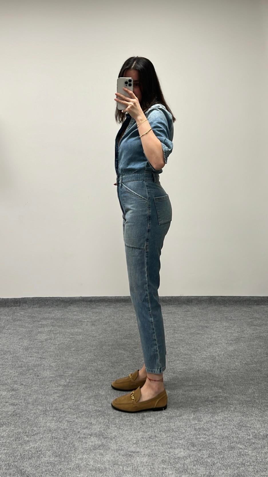 BAHS MAVİ DENIM TULUM
