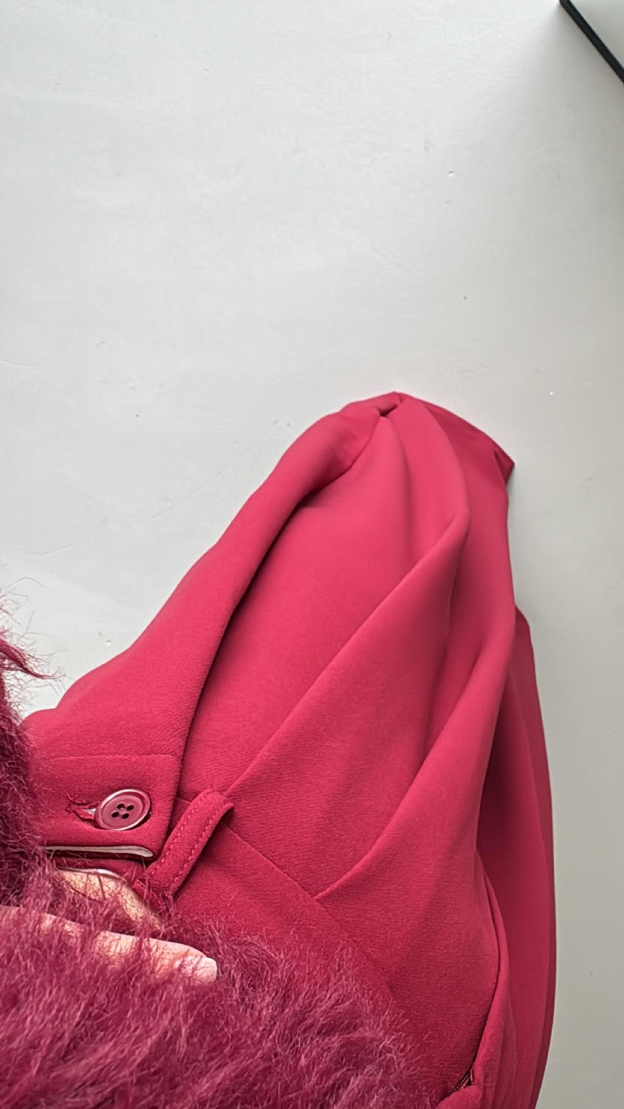 Bordo Yüksek Bel Premıum Pensli Wide Leg Kumaş Pantolon